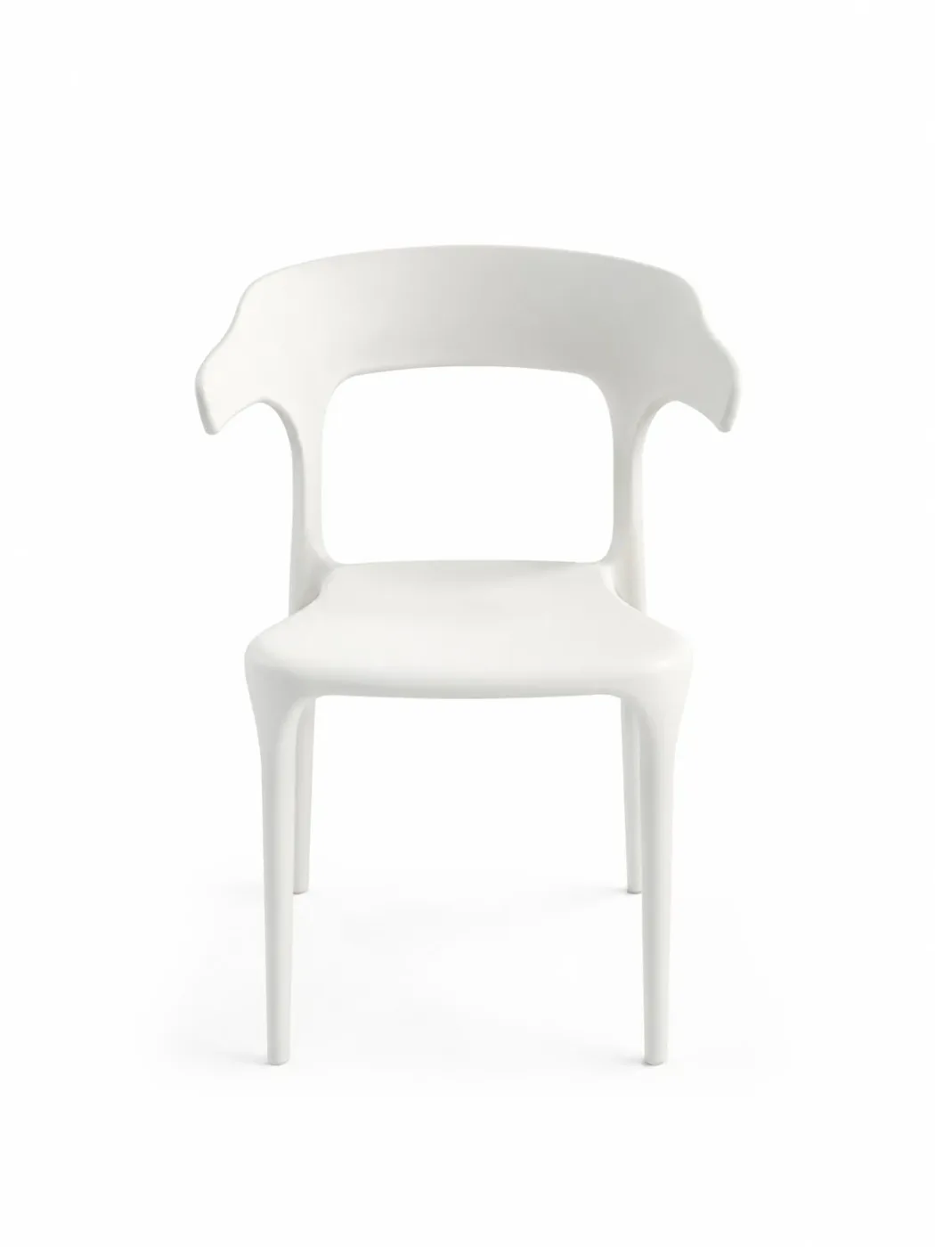 Plastic chair Miago white polypropylene rounded backrest