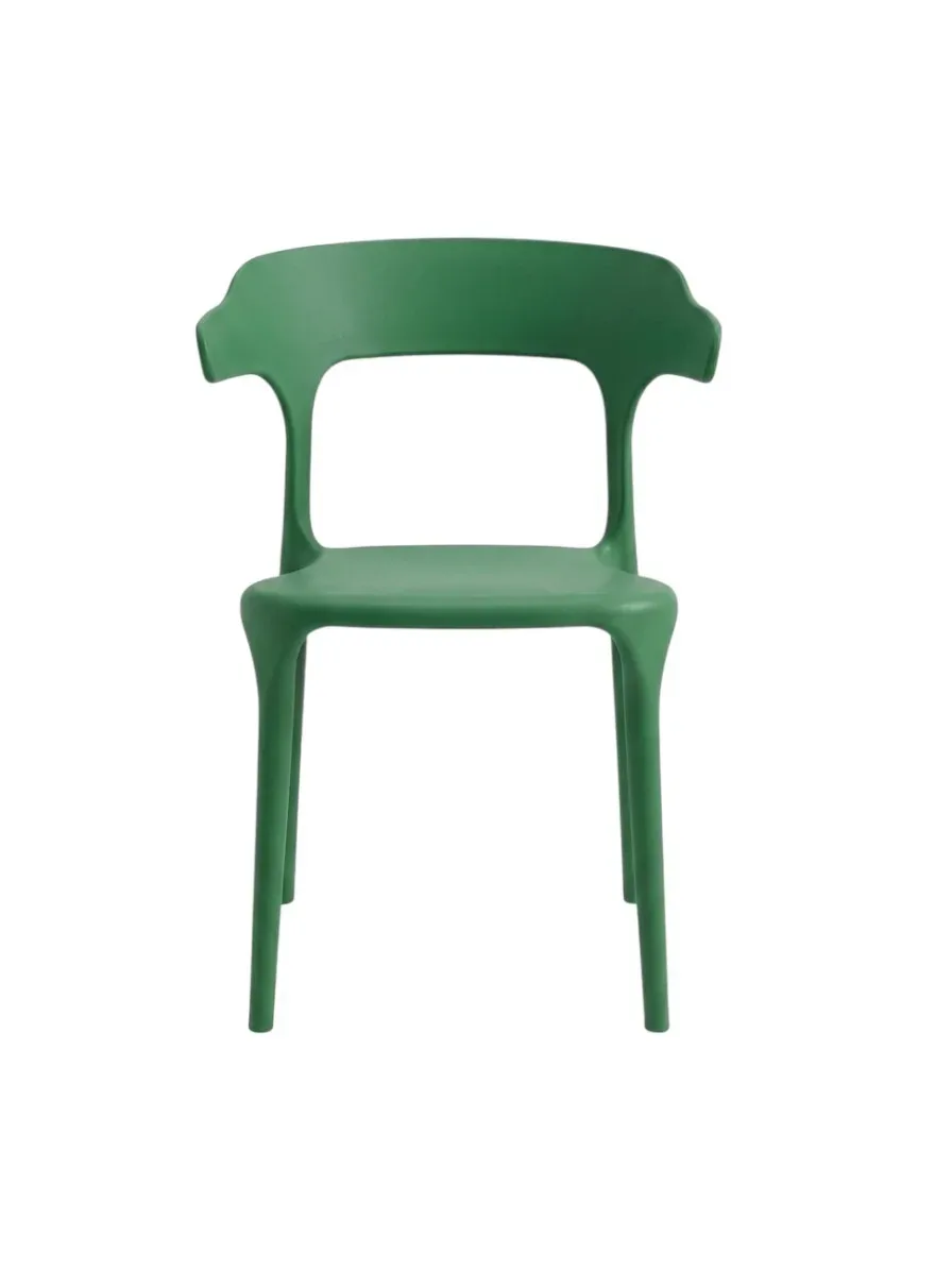 Outdoor chair Miago plastic Green Polypropylene Rounded backrest pp-740/GREEN