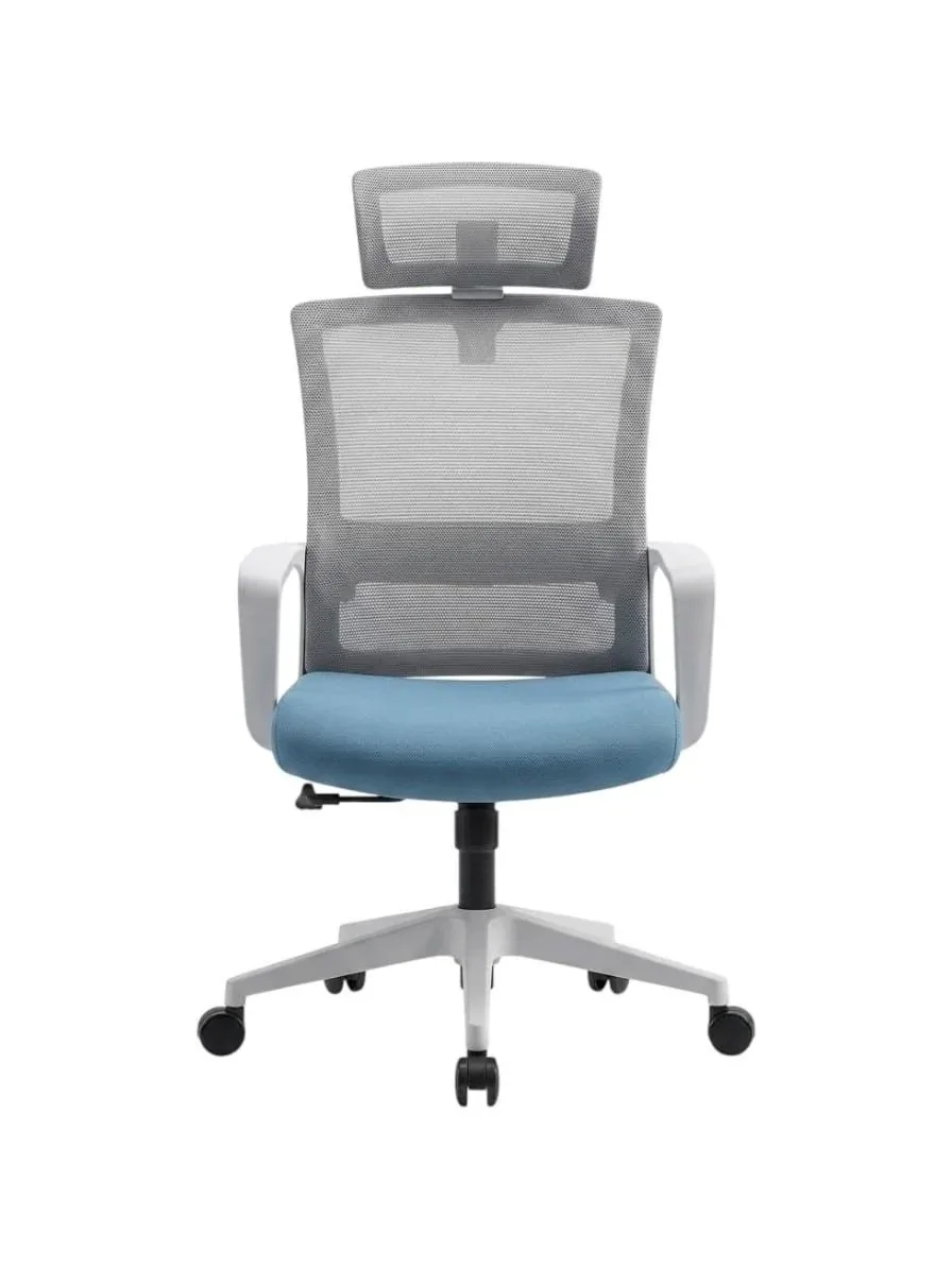 Office chair Gojo Cisf OS-56 Plastic white frame Magnetic mesh H-09 With headrest 58*58*107cm 804A/OS-56/H-09